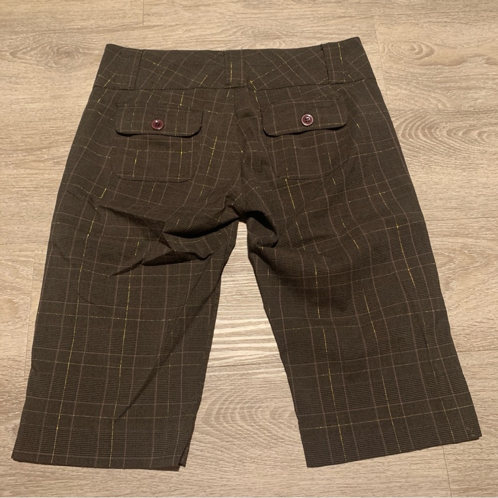 98 Brown Plaid Y2K Capris Size 7 - Picture 4 of 6